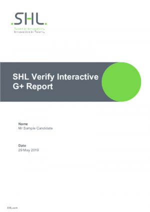 Verify Interactive G+ Ability Test Report